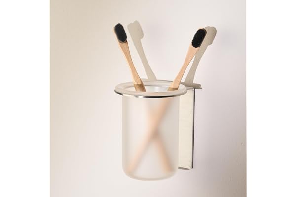 Design Hamburg tandborsthållare | Silver/frostat | Väggmonterad