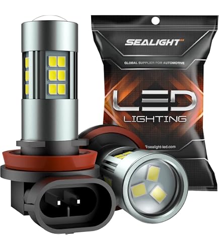 Ampoules Antibrouillard LED H8/H11 - 6500K Blanc Xénon, éclairage 360°, Lentille Convexe - Lot De 2 - Remplacement Halogène Direct - 2