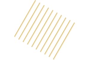 LAVMHAB Asta rotonda in ottone, 1 mm x 100 mm, barra rotonda in ottone massiccio, per fai da te (10 pezzi)