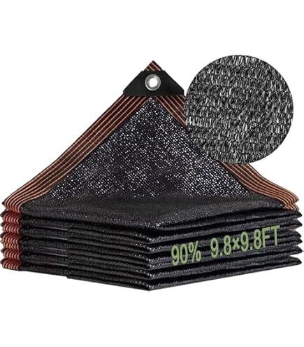 MayGreeny 90% Rete Ombreggiante Per Protezione Solare, Rete Telo Ombra Traspirante Anti-Età,Tessuto Ombra Con Occhielli, Telo Ombreggiante Occhiellato (Nero, 3 X 4 M