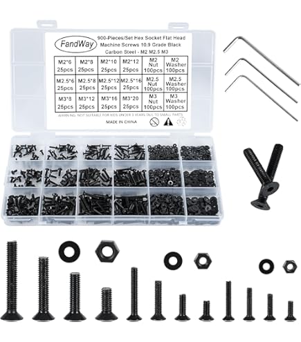 M3,M4,M5,M6 Countersunk Socket Head BOLTS (Screws) A2 S/Stl Nylocs & Washers E - Foto 4