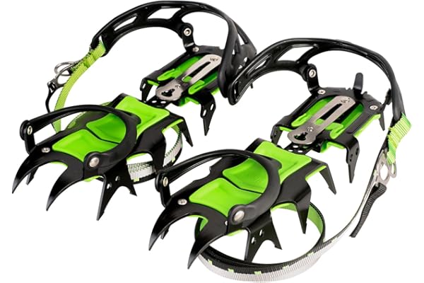 Tentock Crampons d'escalade en Plein Air en Acier Au Manganèse 14 Dents Antidérapantes Couvre-Chaussures Préhenseurs pour Chasse en Alpinisme