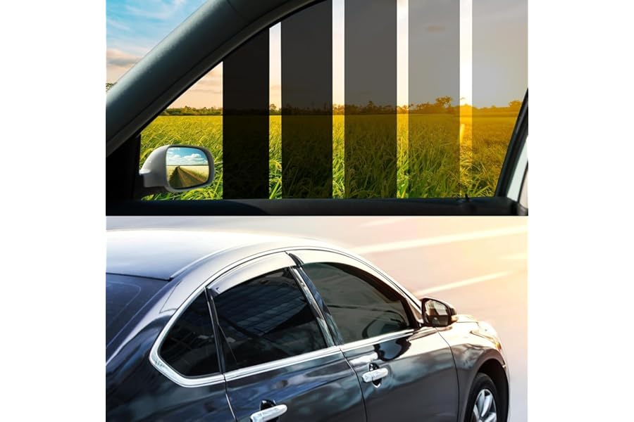 Vepagoo Universal Car Window Tint Film (5% VLT) Black Fit 6.1m x 50cm Roll Automotive Protection Passenger Black Privacy Window Tint for Home Blocks UV Rays