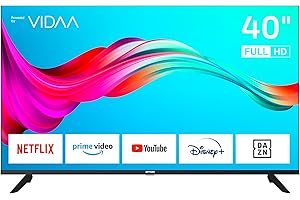 DYON Smart 40 VX-2-40 Zoll (100 cm) Full-HD Smart TV mit HD Triple Tuner (DVB-C/-S2/-T2), App Store, Prime Video, Netflix, YouTube, DAZN, Disney+, waipu.TV, Hotelmodus