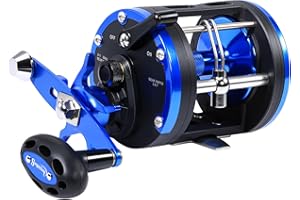 Sougayilang Moulinet de pêche à la traîne lisse et puissant pour pêche en bateau, océan, niveau d'eau salée, moulinets de vent pour poisson-chat, musqué, bar, saumon