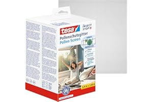Tesa Zanzariera antipolline - Protezione trasparente per chi soffre di allergie - Per finestre con apertura verso l'interno - Biadesivo attacca stacca - antracite - 120 cm x 240 cm