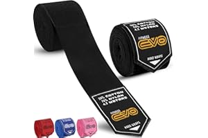 EVO Fitness Bandages Boxing Hand Wraps Elasticated 4.5 meter MMA Martial Arts Inner Gloves Mitts Protector Muay Thai Kick Boxing