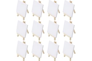 12 stycken Mini Canvas Mini Staffli Set Trä Staffli Dekorativ 10 x 10 cm