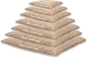 Kosiproducts Beanbag Floor Square Cushions Pillow indoor outdoor garden Water Resistant 100% Polyester [60cmx60cm, Beige]