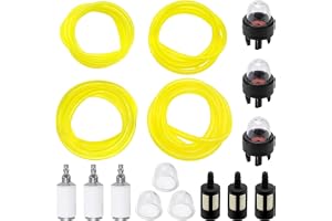 VooGenzek 16 ST Bränsleslang Rör Trimmer Set, 4 x 1m Bränsleslang, Bensinfilter, Primer Bulb Pump, för GräsklippareTrimmer Mo