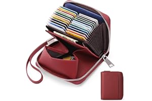 SENDEFN Portafoglio Donna in Pelle Cerniera Portamonete Piccolo Portafogli con Blocco RFID Porta Tessere Porta Carte di Credito Donna con 24 Scomparti per Carte