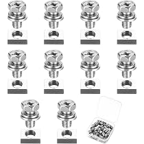 Set Di 16 Viti E Dadi Per Batteria Moto M6x16 Mm - In Acciaio Inox, Con Dadi Quadrati, Per ATV, Scooter, Biciclette E Fai Da Te