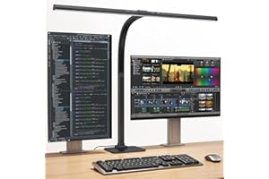 KableRika Lampe de Bureau, 24W 80cm Lampe de Bureau LED Puissante, lampe de table à intensité variable avec base, lampe de travail protection des yeux, 6 Températures de Couleur, 6000K pour moniteur