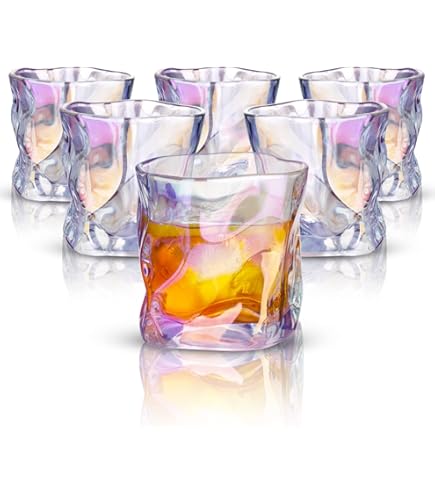 Lot De 4 Verres Pastel – Verres à Eau, Whisky, Cocktails – Peinture Organique, Lavable Au Lave-vaisselle, Résistants – Idéal Maison, Fêtes Et Cadeaux