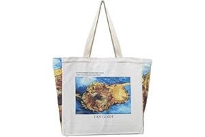 BROADREAM Sac Tissu, Tote Bag, Sac Toile, Sacs de Courses et Cabas, Sac en Toile de Jute, Sac Fourre Tout,Sac courses, Sac Jute Extra Large, Sac en Tissu Imprimé pour Femme,le Shopping, L'école