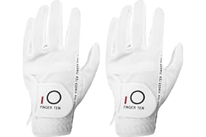 FINGER TEN Gants De Golf Hommes Homme Main Gauche Droite PoignEe Lot De 2， Gant Chaude Et Humide Durable Confortable Gants Doux S M L ML XL Noir Gris