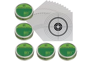 SEAFLASH Luftgewehr Diabolo RWS Basic Line Flachkopf Diabolos, Kal. 4,5 mm, 2.500 Stück + 10 original ShoXx.® Shoot-Club Zielscheiben mit 250 g/m²