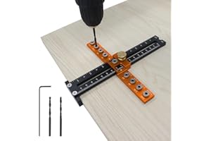 SWTHM Gabarit de quincaillerie d'armoire, outil de guidage réglable en alliage d'aluminium pour poignée d'armoire avec distance de trou de 64/96/128/160 mm pour poignées, boutons, tractions, trou de perçage