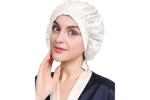 ‎LILYSILK LilySilk 100% Maulbeerseide Schlafmütze rutschfest verstellbar und atmungsaktiver Kopfbedeckung Seidenhaube zum Schlafen Nachtmütze mit elastischem Band für alle Haartypen
