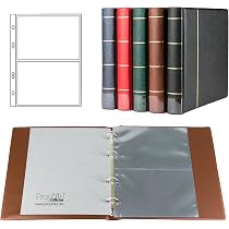 Álbum Prophila Para Tarjetas Postales – 20 Fundas, 40 Tarjetas, Verde Con Relieve Dorado