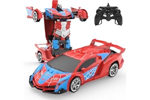 DEERC Transform Remote Control Car,2.4GHz Robot RC Cars,1:18 Scale Spider Car Toy One-Button Deformation & 360° Rotating Drifting for Kids Boys Age 4-7 8-12 Birthday Xmas Gift