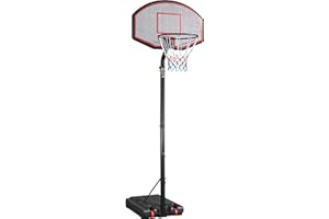 Yaheetech Panier de Basket Extérieur Portable Réglable en Hauteur 257-305 cm Panier de Basket sur Pied à roulettes Base de Lestage