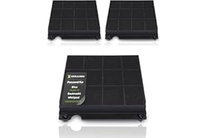 DEKAROX Lot de 3 filtres à charbon actif pour Elica Model 15 Electrolux AEG 9029793818 Whirlpool Bauknecht 48400008575 pour hotte aspirante