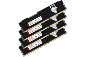 YONGXINSHENG Ram DDR3 32go (4x8go) 1600MHz PC3-12800 Udimm CL11 Non-ECC Unbuffered 1.5V 2Rx8 Double Rang 240 Pin Mémoire Ram Barette Kit pour Ordinateur de Bureau (Noir)