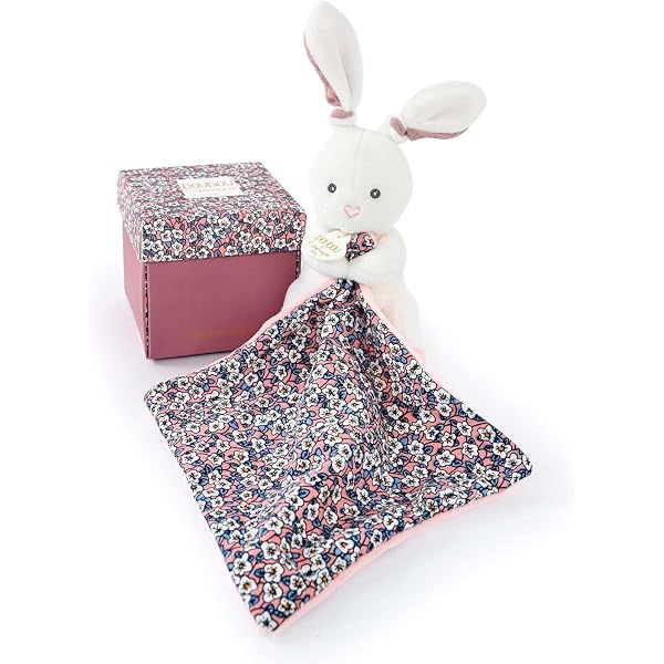 Doudou Bébé Personnalisable Avec Prénom - 27x27cm, Peluche Ultra Douce, Anneau De Dentition Silicone, Clochette