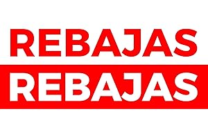 OEDIM Pack de 2 Vinilos de Rebajas 70x12cm | Muestra las Rebajas en Tu Escaparate con estas Pegatinas Adhesivas Duraderas, Resistentes y de Enorme Calidad. Fondeado de blanco