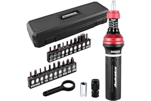 ATsafepro Cacciavite Dinamometrico Regolabile 1/4" 25 PCS 10-60 in.lb (1.1-6.8 Nm) Chiave Dinamometrica con Bits a Taglio/Esagonali/Torx/Philips per Elettronica, Biciclette, Orologeria e DIY