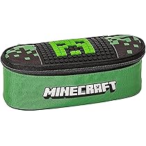 Astuccio Scuola Minecraft Ufficiale - Ovale, 22x7x9.5cm, Con Divisorio E Zip - Ideale Per Cancelleria - Franco Cosimo Panini - Foto 2