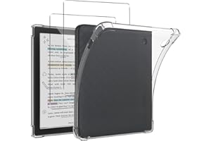 KUSINHOKA Etui ochronne do Kobo Libra Color (7 cali) [2 sztuki] szkło hartowane, [odporne na wstrząsy] Miękkie silikonowe etui ochronne, [Anti-Scratch] TPU Protector Cover for Kobo Libra Color