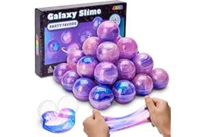 JOYIN Upominki na imprezę Slime, zestaw 24 szt., różowe galaktyki, prezenty na imprezę - rozciągliwe, nieprzylepne, bez bałaganu, łagodzące stres i bezpieczne dla dziewcząt i chłopców, nagroda w