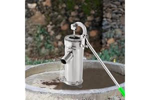 SANBOUSI Puits d'eau Pressurisé Pompe Manuelle Pompe à eau de Ménage Pompe de Puits Tête de Pompe à Amorçage Automatique Pompe à Main en Acier Inoxydable Pompe de Jardin
