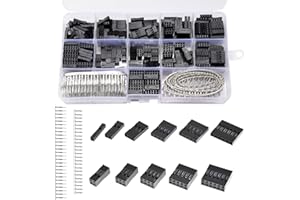 JESUSTREE 620Pcs Dupont Conectores Kit con 2,54mm Carcasa del Conector Electronica con Terminales Macho Hembra 1/2/3/4/5/6 Pin para Cableenchufe Proyectos de Bricolaje
