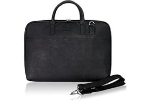Arvok 15-16 cali torba na laptopa ze skóry PU z uchwytem i paskiem na ramię wodoodporna obudowa na notebook/aktówka ultrabook rękaw do przenoszenia, czarna