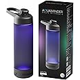 Aquaminder Smart Water Bottle Glows & Beeps to Remind You to Drink More 770 ml Chug Cap Bottle For Adults and Kids Perfect For Gift, Travel, Gym, Yoga, Black, Silicone