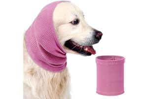 Aomig Sombreros para Mascotas, Snood para Perro para Cuello y Orejas de Perro, Orejeras Elásticas para Perros, Sombrero de Invierno para Perros y Protección contra el Ruido de Mascotas, Rosa(M)