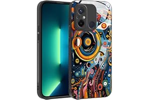 YUXING Funda para Xiaomi Redmi 12C - Diseño de Patrón Geométrico Arte Abstracto Vidrio Carcasa, Antichoque Anti-Slip Anti-Scratch Case (Abstact Art,01)