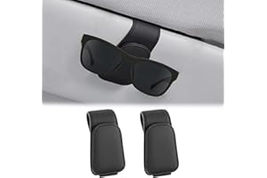 XTDMJ Brillenhalter für Auto Sonnenblende, 2 Pack Echt Leder Magnetische Sonnenbrillen Halterung für Auto Visier Zubehör, Ticket-Kartenclip