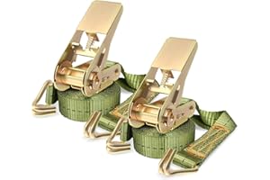 JYSDCXC Pasy mocujące z grzechotką – 2 sztuki 800 kg, 3 m, pasy mocujące z hakami, 25 mm, pasy zapadkowe 800 daN do zabezpieczenia ładunku