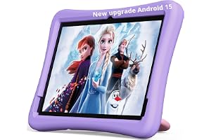 Plimpton Upgrade Tablet Android 15, 10-Inch Tablet with Google Space, 8-core, 64GB/TF 1TB, 6000mAh, EVA Shockproof Case, 20 (Purple)