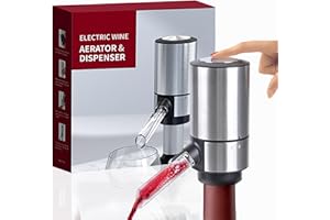 JOQINEER Aérateur de Vin électrique Verseur Automatique Tube Distributeur de vin Pour Oxydation Instantanée, Décanteur de Vin Intelligent à Bouton Unique, Cadeau Pour Pes Amateurs de Vin