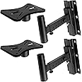 Pyle 90°-30° Angle, Tilt, Rotation Adjustment & Solid-Steel Pin Serves As Safety-Stop Mount Speaker Bracket Stands-Dual Universal Adjustable W/ 12.5'' Distance From Wall (Pstndw15)