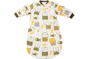 beeweed Baby Sleeping Bag, TOG 3.5 Winter Wearable Blanket, Removable Long Sleeves Baby Sleep Sack for Infants and Toddlers, Super Soft Warm Comfortable Sleeping Sack