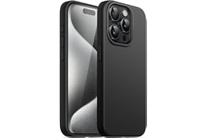 ‎JETECH JETech Silikonowy Etui dla iPhone 15 Pro 6,1 Cala, Jedwabisty Miękki w Dotyku Futerał Ochronny na Całe Ciało, Odporny na Wstrząsy Case (Czarny)