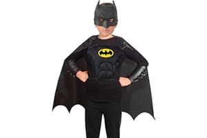 CIAO Batman Disguise Kit official DC Comics (One size boy 5-12 years): mask, cape, body, armlets