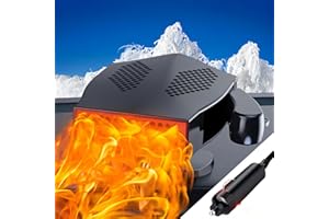 DSLIHA Car Heater - Upgraded, Portable Heater for Car, 12V 150W Car Heater That Plugs Into Cigarette Lighter, Car Defroster Windshield Demister, Auto Defogger 360° Rotatable Heater