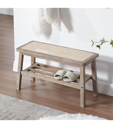 Banc à Chaussures En Bois Massif – Avec Assise Et Rangement, 55x36x42 Cm, Charge 100 Kg - 5